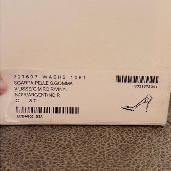 Balenciaga scarpa  Black and Silver Patent Pointed-Toe Stiletto Pumps 37 1/2 - Picture 3 of 9